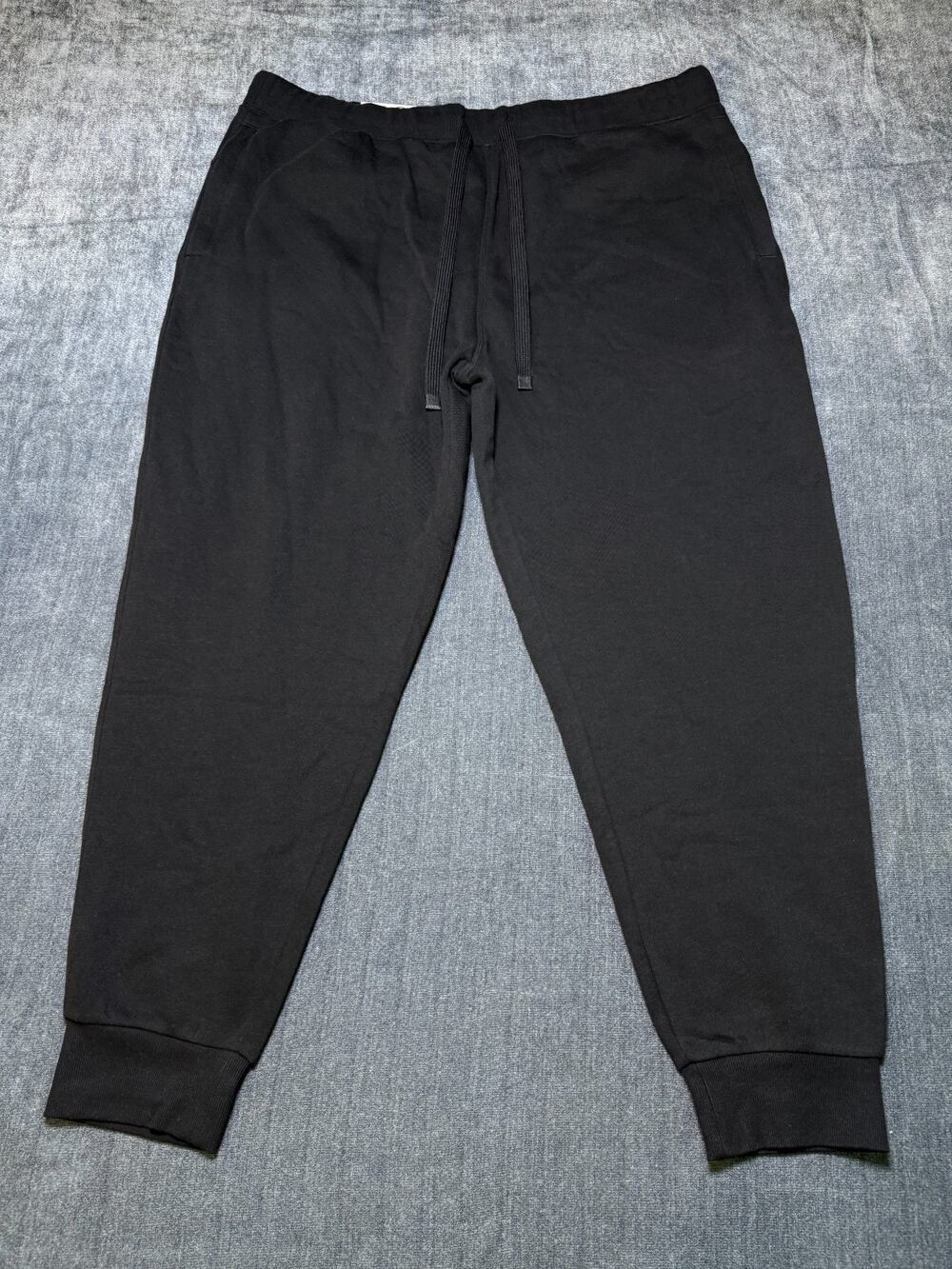 NWT Member's Mark Newport Fleece Joggers Men's 2XL Black Tapered Fit Drawstring